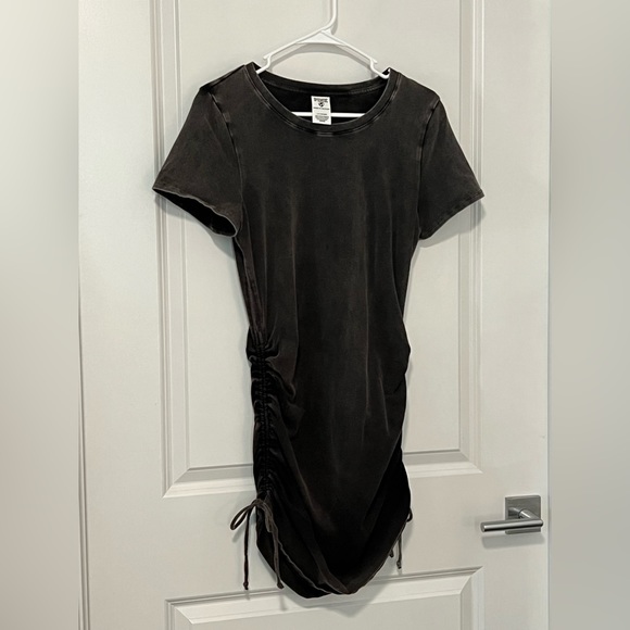 PINK T-shirt, dress, black acid, wash, print size large - Picture 1 of 3